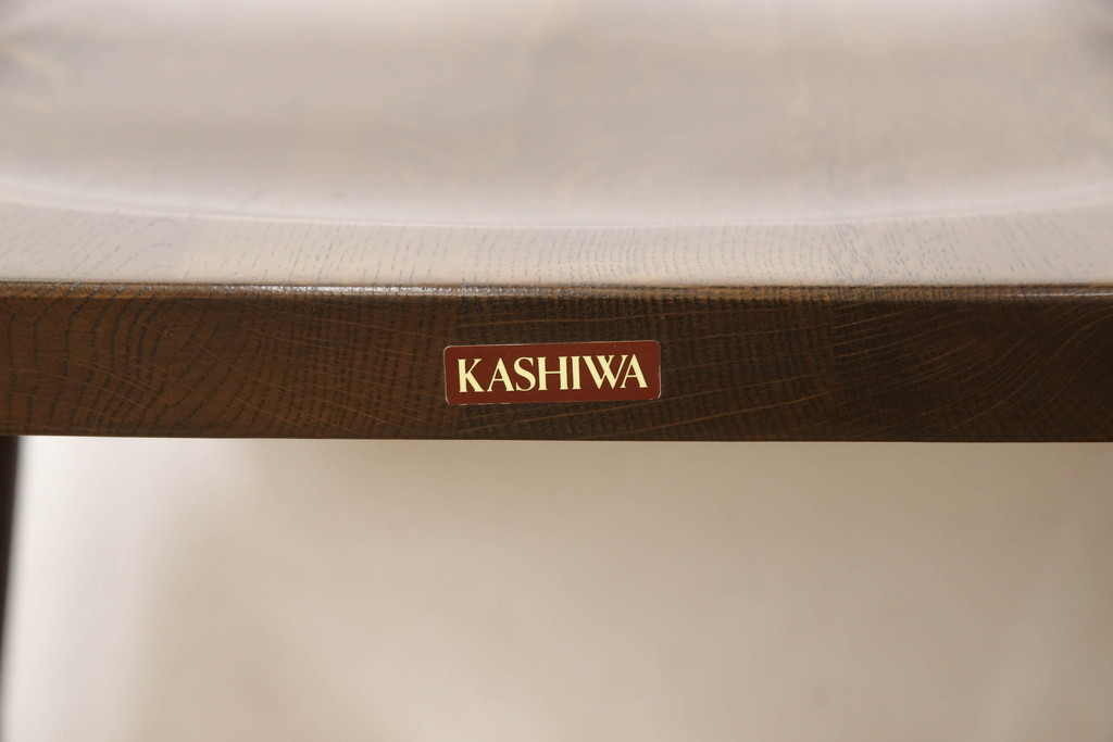 中古　ナラ材　柏木工(KASHIWA)　WILDERNESS(ウィルダネス)　木の温かみある風合いが魅力的なダイニングチェア2脚セット(板座チェア、イス、椅子)(R-062035)