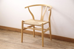 中古　北欧家具　デンマーク　ビーチ材　CARL HANSEN & SON(カール・ハンセン&サン) CH24 Yチェア ナチュラルスタイルの空間づくりにおすすめのペーパーコードダイニングチェア(アームチェア)(R-054167)