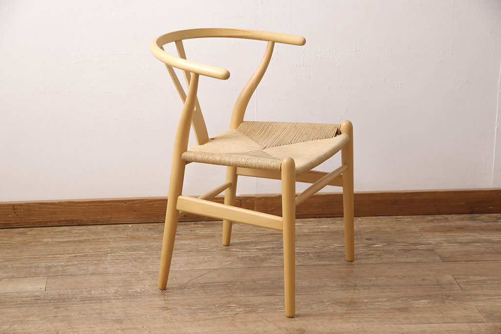 中古　北欧家具　デンマーク　ビーチ材　CARL HANSEN & SON(カール・ハンセン&サン) CH24 Yチェア ナチュラルスタイルの空間づくりにおすすめのペーパーコードダイニングチェア(アームチェア)(R-054167)