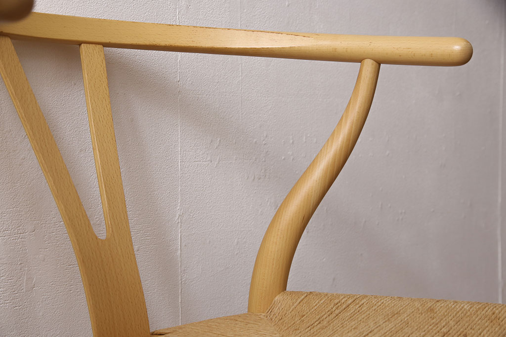 中古　北欧家具　デンマーク　ビーチ材　CARL HANSEN & SON(カール・ハンセン&サン) CH24 Yチェア ナチュラルスタイルの空間づくりにおすすめのペーパーコードダイニングチェア(アームチェア)(R-054167)