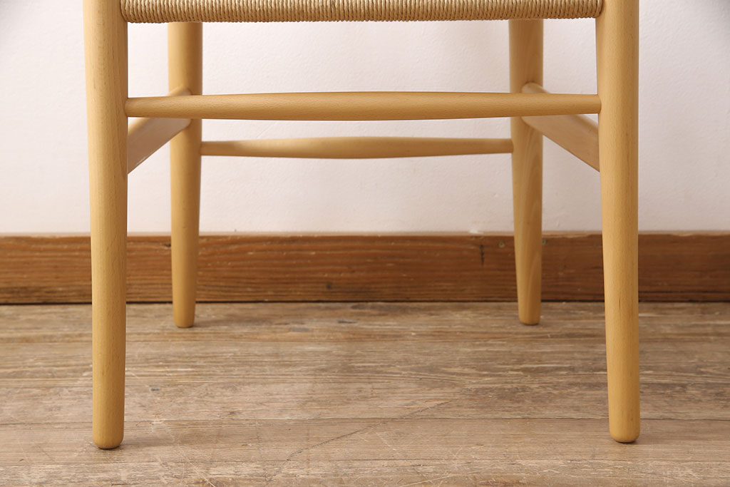 中古　北欧家具　デンマーク　ビーチ材　CARL HANSEN & SON(カール・ハンセン&サン) CH24 Yチェア ナチュラルスタイルの空間づくりにおすすめのペーパーコードダイニングチェア(アームチェア)(R-054167)