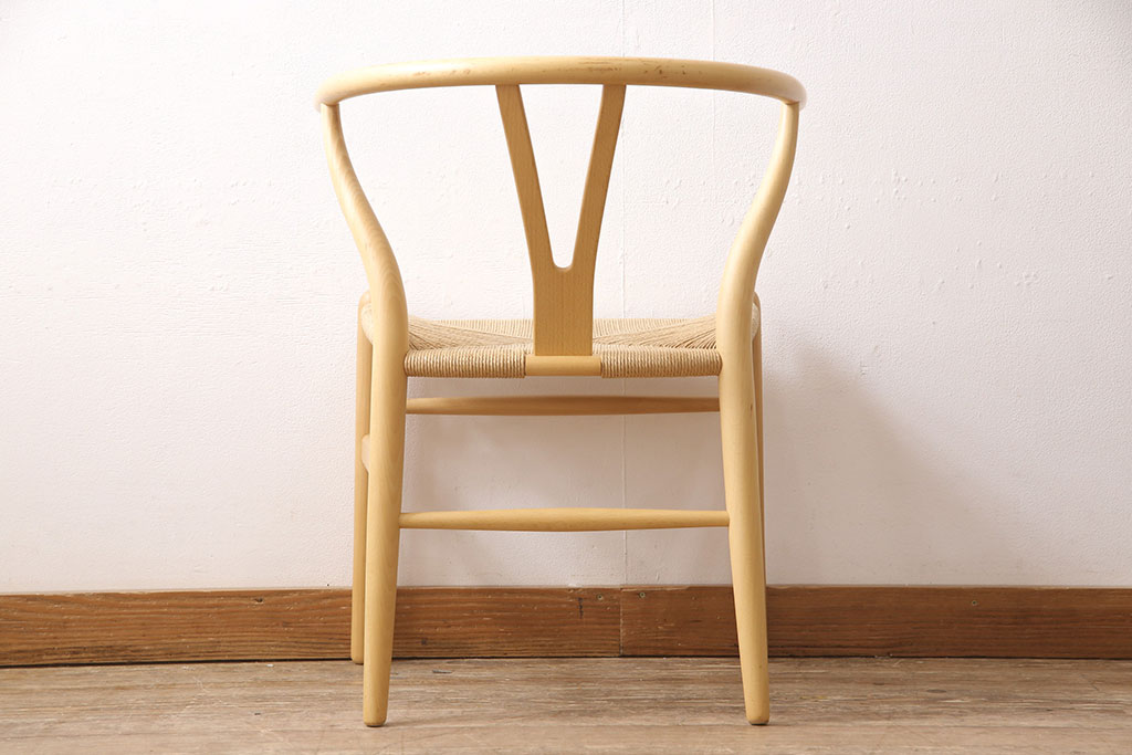 中古　北欧家具　デンマーク　ビーチ材　CARL HANSEN & SON(カール・ハンセン&サン) CH24 Yチェア ナチュラルスタイルの空間づくりにおすすめのペーパーコードダイニングチェア(アームチェア)(R-054167)