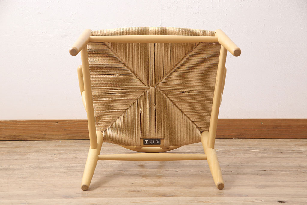 中古　北欧家具　デンマーク　ビーチ材　CARL HANSEN & SON(カール・ハンセン&サン) CH24 Yチェア ナチュラルスタイルの空間づくりにおすすめのペーパーコードダイニングチェア(アームチェア)(R-054167)