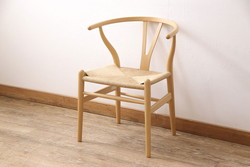 中古　北欧家具　デンマーク　ビーチ材　CARL HANSEN & SON(カール・ハンセン&サン) CH24 Yチェア ナチュラルスタイルの空間づくりにおすすめのペーパーコードダイニングチェア(アームチェア)(R-054168)