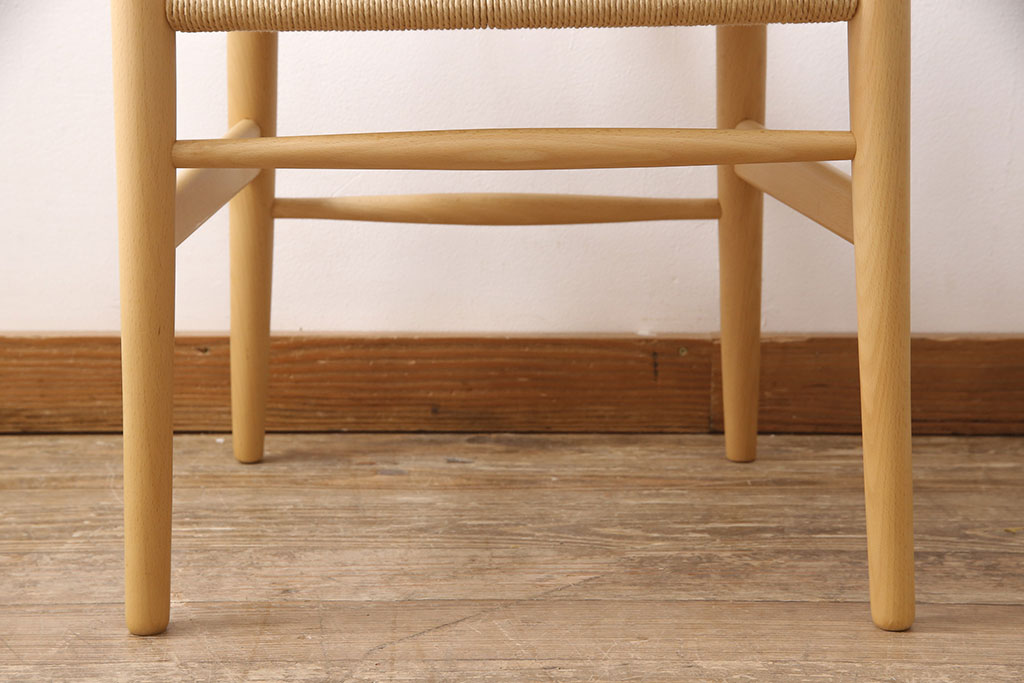 中古　北欧家具　デンマーク　ビーチ材　CARL HANSEN & SON(カール・ハンセン&サン) CH24 Yチェア ナチュラルスタイルの空間づくりにおすすめのペーパーコードダイニングチェア(アームチェア)(R-054168)