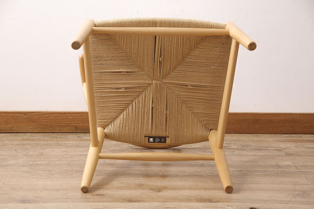 中古　北欧家具　デンマーク　ビーチ材　CARL HANSEN & SON(カール・ハンセン&サン) CH24 Yチェア ナチュラルスタイルの空間づくりにおすすめのペーパーコードダイニングチェア(アームチェア)(R-054168)