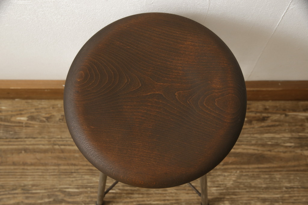 ラフジュ工房オリジナル　シンプルで馴染みやすいスツール(椅子、イス、板座チェア)(R-059341)