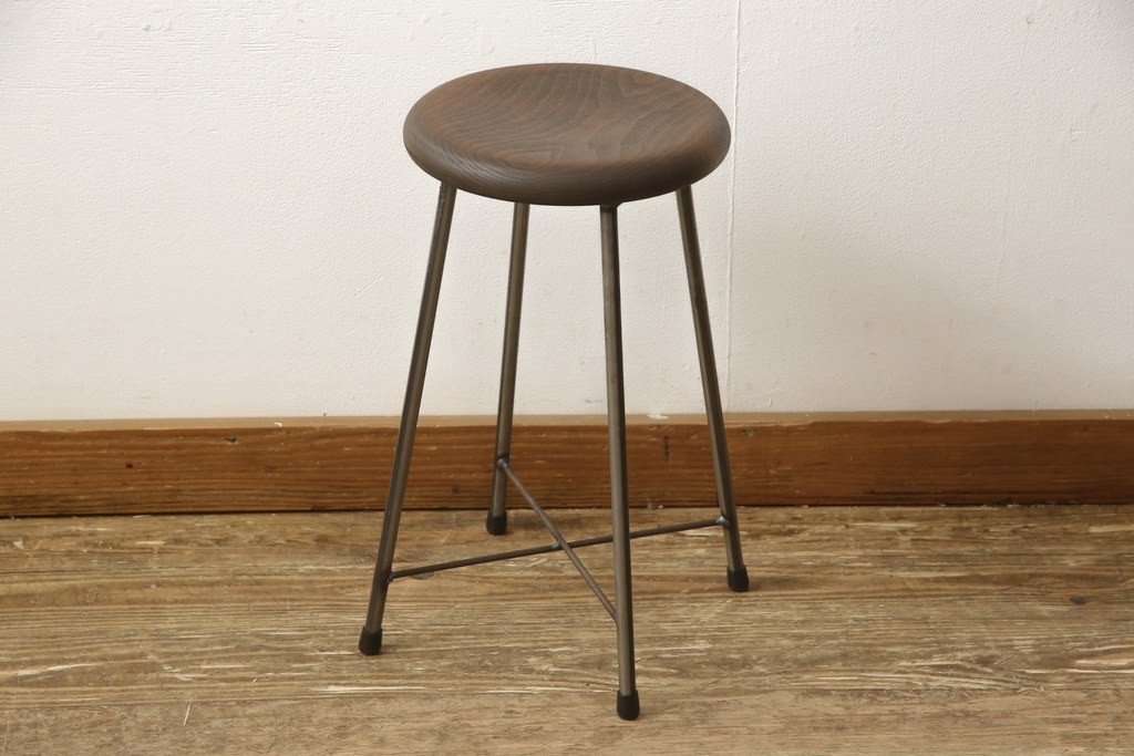 ラフジュ工房オリジナル　シンプルで馴染みやすいスツール(椅子、イス、板座チェア)(R-059346)