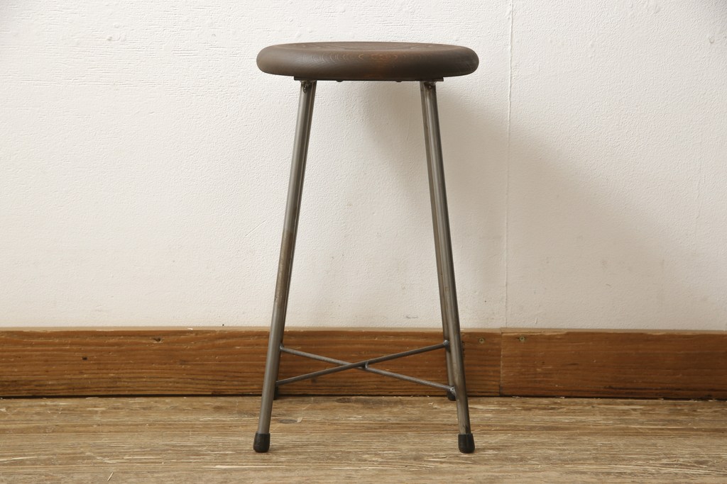 ラフジュ工房オリジナル　シンプルで馴染みやすいスツール(椅子、イス、板座チェア)(R-059347)