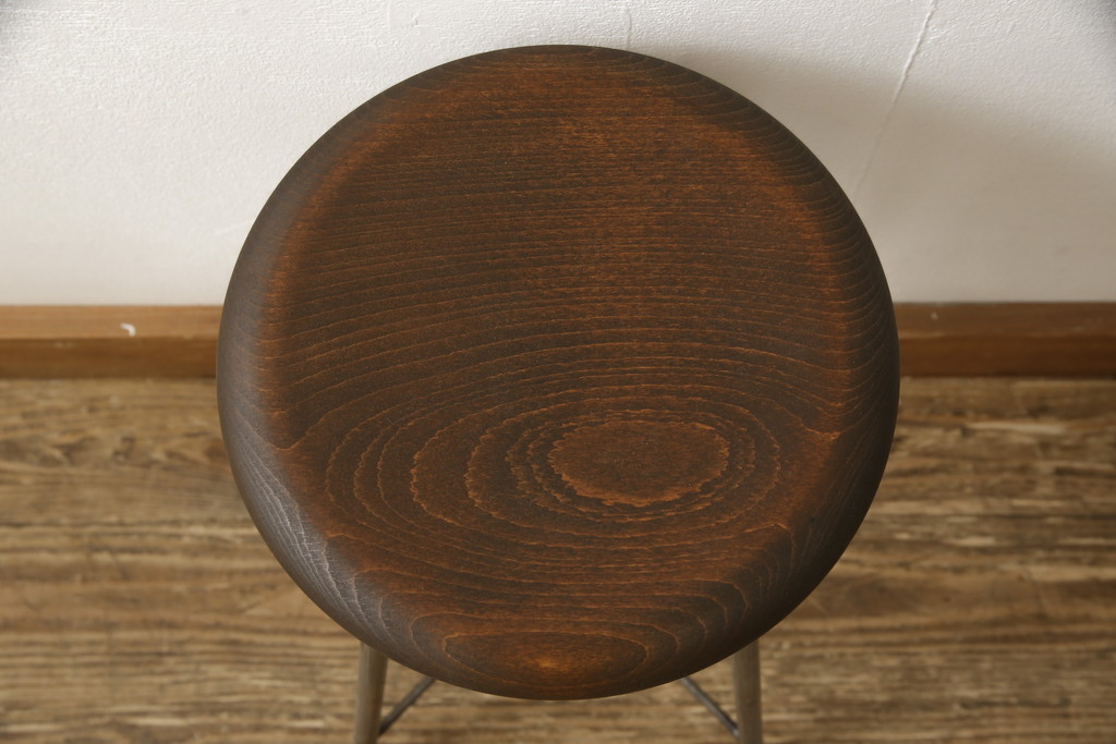 ラフジュ工房オリジナル　シンプルで馴染みやすいスツール(椅子、イス、板座チェア)(R-059348)