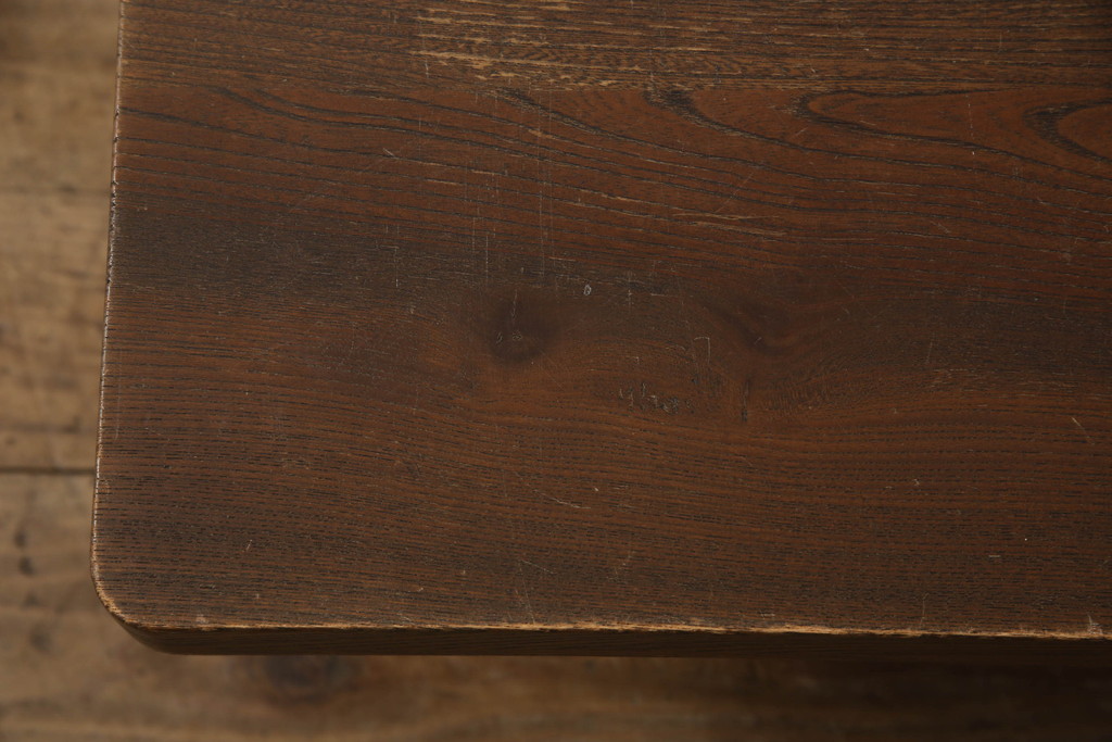 和製アンティーク　総欅(ケヤキ)材　和モダンデザインのシンプルな座卓(センターテーブル、ローテーブル、食卓)(R-064000)