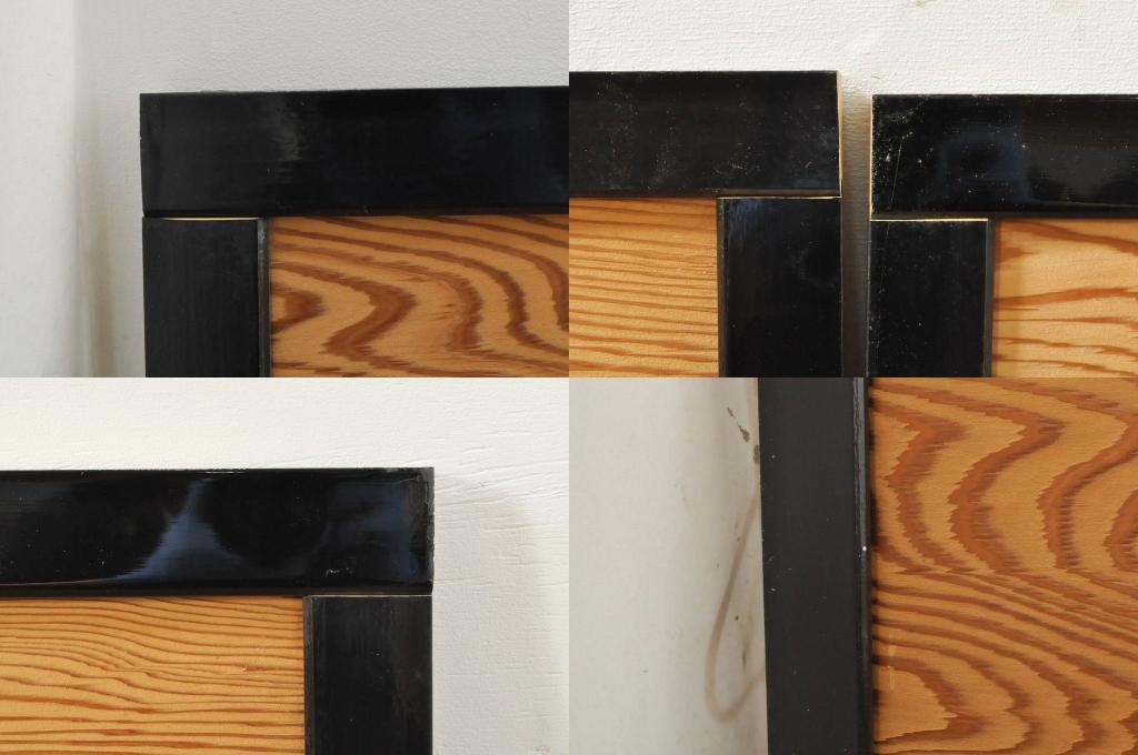 ビンテージ建具　杉(スギ)材　躍動感ある龍(竜)が見事な両面彫刻欄間2枚セット(明かり取り、明り取り、ヴィンテージ)(R-076362)