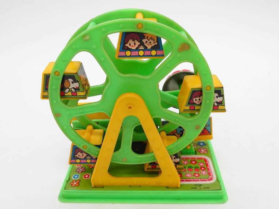 NEWS-BOY　三輪車(VELOCIPEDE)　ACROBAT MONKEY　WHISTLING SPACE TOP SET　ジャンピングコマ　かんらん車　Playland Express　のりものあそび　FAIRYLAND TRAIN SET　HIGHWAY SET　ブリキのおもちゃ10点セット(猿、遊園地、観覧車、乗り物、ゼンマイ歩行、フィギュア、人形、玩具、日本製)(R-078506)