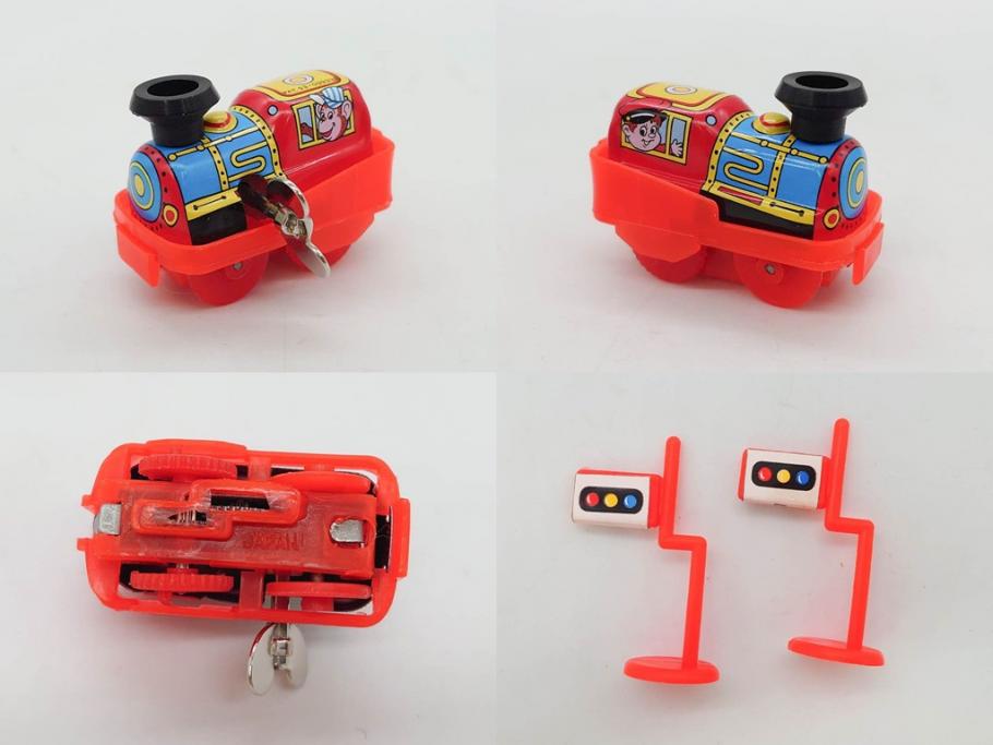 NEWS-BOY　三輪車(VELOCIPEDE)　ACROBAT MONKEY　WHISTLING SPACE TOP SET　ジャンピングコマ　かんらん車　Playland Express　のりものあそび　FAIRYLAND TRAIN SET　HIGHWAY SET　ブリキのおもちゃ10点セット(猿、遊園地、観覧車、乗り物、ゼンマイ歩行、フィギュア、人形、玩具、日本製)(R-078506)