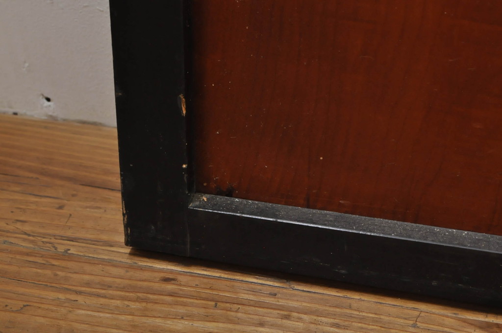 アンティーク建具　和モダンな空間づくりにおすすめなガラス入り障子戸4枚セット(引き戸、ガラス帯戸)(R-076386)