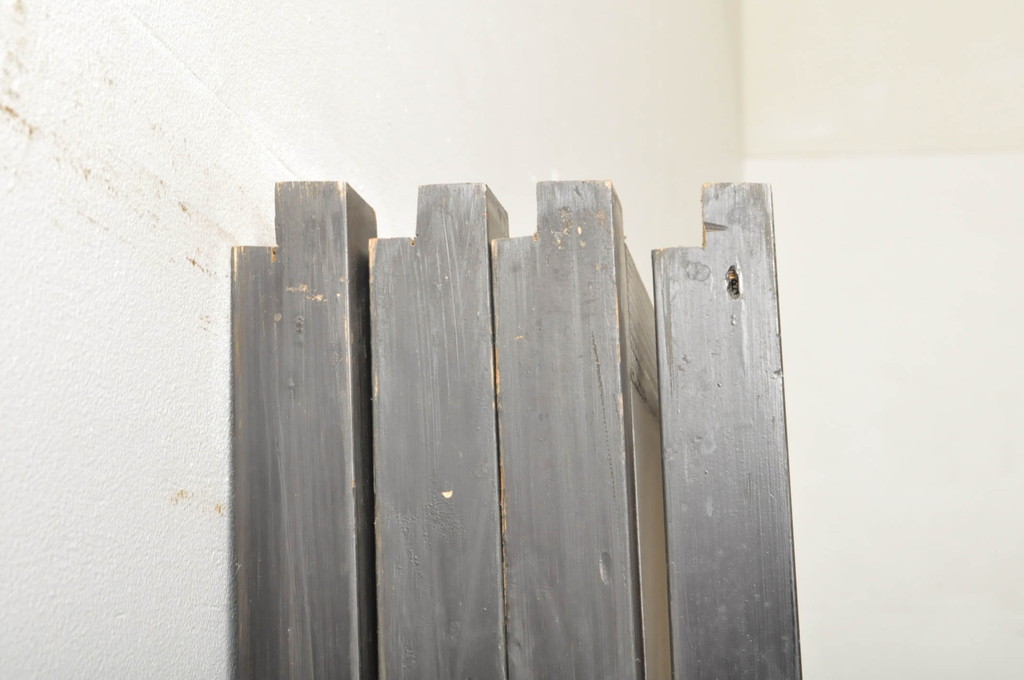 アンティーク建具　和モダンな空間づくりにおすすめなガラス入り障子戸4枚セット(引き戸、ガラス帯戸)(R-076386)