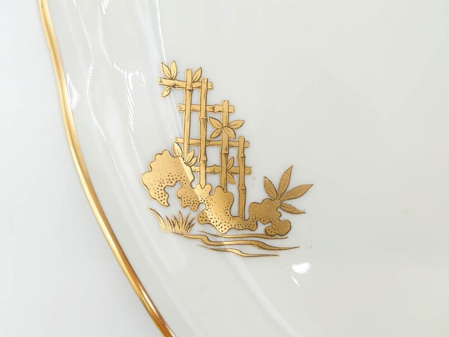 ビンテージ　フランス　BERNARDAUD(ベルナルド)　LIMOGES(リモージュ)　上品な金彩が美しいプレート(B&C、鳳凰、草花、エリザベス女王、記念モデル、ヴィンテージ、大皿、皿、飾り皿、洋食器)(R-078508)
