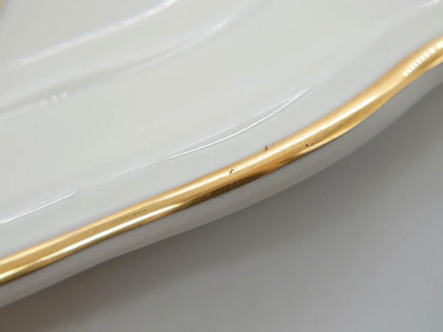 ビンテージ　フランス　BERNARDAUD(ベルナルド)　LIMOGES(リモージュ)　上品な金彩が美しいプレート(B&C、鳳凰、草花、エリザベス女王、記念モデル、ヴィンテージ、大皿、皿、飾り皿、洋食器)(R-078508)