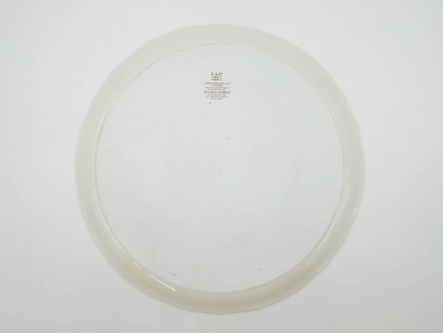 ビンテージ　フランス　BERNARDAUD(ベルナルド)　LIMOGES(リモージュ)　上品な金彩が美しいプレート(B&C、鳳凰、草花、エリザベス女王、記念モデル、ヴィンテージ、大皿、皿、飾り皿、洋食器)(R-078508)