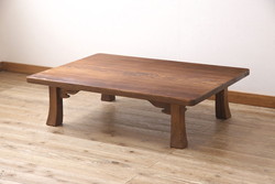 ラフジュ工房オリジナル　ヒノキ材　イエローペイントのリフティングテーブル(サイドテーブル、センターテーブル、作業台)(2)