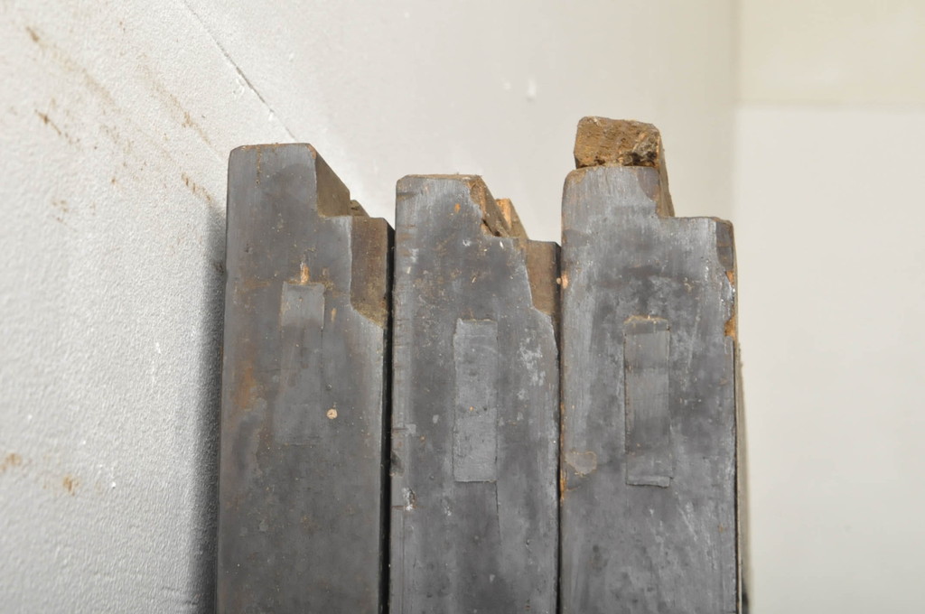アンティーク建具　古民家インテリアにもおすすめの障子帯戸3枚セット(引き戸、板戸、格子帯戸、障子戸)(R-076391)