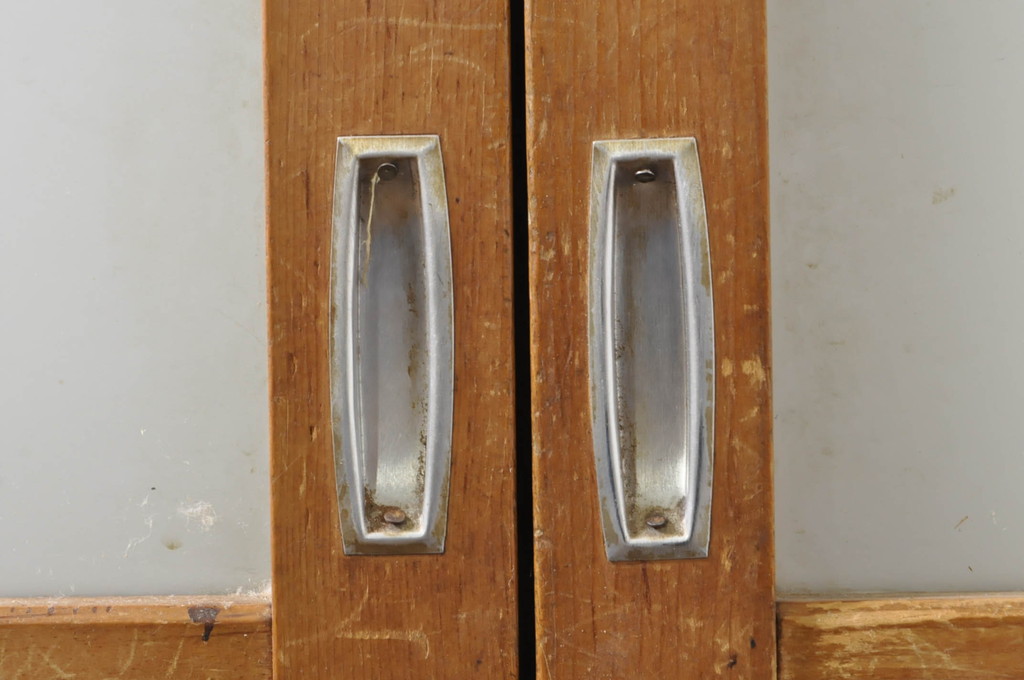 アンティーク建具　レトロな空間を演出するガラス戸4枚セット(引き戸)(R-076384)
