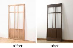 アンティーク建具　明治期　黒塗りの木枠がアクセントの上品な帯戸4枚セット(引き戸、建具)(R-048117)