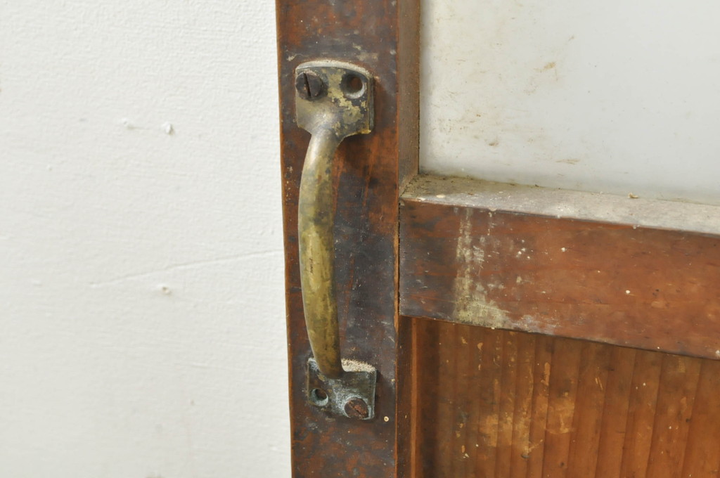 アンティーク建具　どこか懐かしさを感じるガラスドア1枚(扉、ガラス戸)(R-077427)