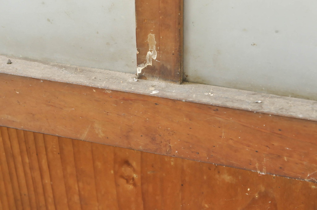 アンティーク建具　どこか懐かしさを感じるガラスドア1枚(扉、ガラス戸)(R-077427)