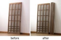 アンティーク建具　総欅(ケヤキ)材　時を経た風合いが楽しめる蔵戸1枚(引き戸、玄関戸)(R-080201)