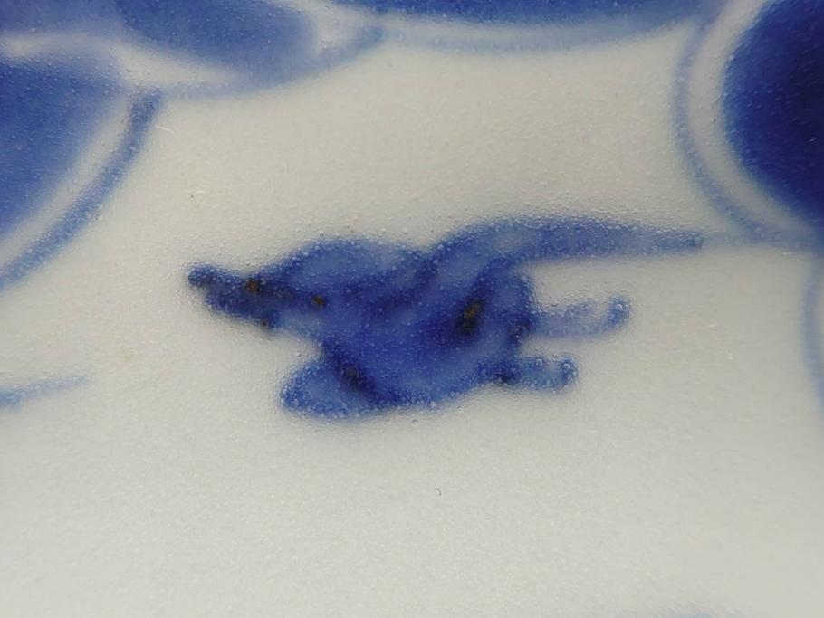 江戸期　上手物　古伊万里　染付　約21cm　6.9寸　職人による丁寧な絵付けに魅了される十二角皿2枚セット(和食器、和皿、中皿、変形皿、鳥、六寸九分)(R-071808)