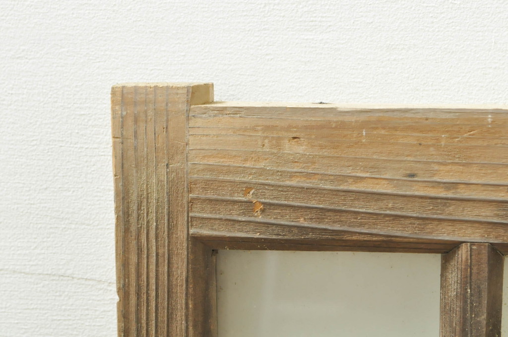 アンティーク建具　レトロな空間作りにおすすめなガラス窓4枚セット(引き戸、ガラス戸)(R-076597)