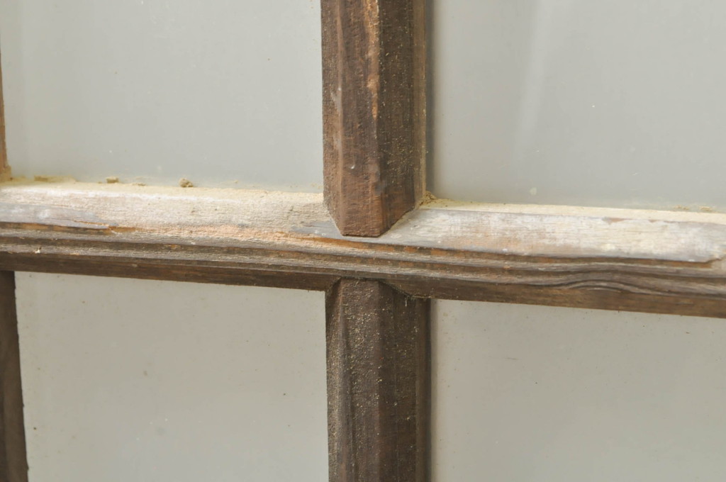 アンティーク建具　レトロな空間作りにおすすめなガラス窓4枚セット(引き戸、ガラス戸)(R-076597)
