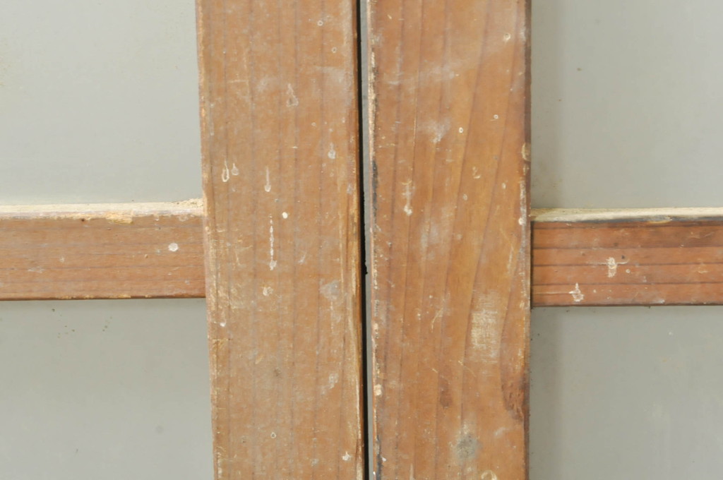 アンティーク建具　レトロな空間作りにおすすめなガラス窓4枚セット(引き戸、ガラス戸)(R-076597)
