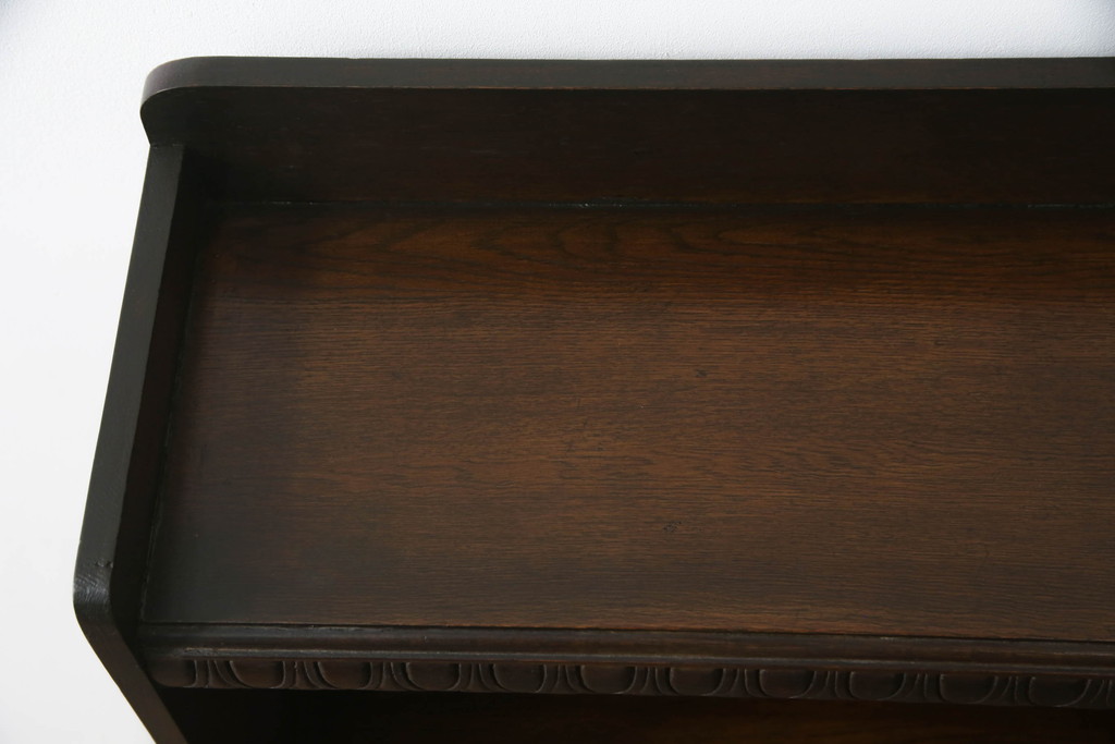 イギリスアンティーク　小振りなサイズ感で使いやすいオーク材の本棚(書棚、飾り棚、ラック、収納棚)(R-064160)