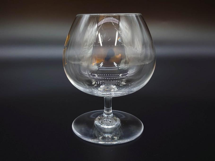 フランス　Baccarat　バカラ　ナポレオン　金彩　ブランデー　コニャック　シンプルながらも上品な雰囲気溢れるグラス2客セット(王冠、ワイン、冷酒、梅酒、フルレッドクリスタルガラス)(R-071818)