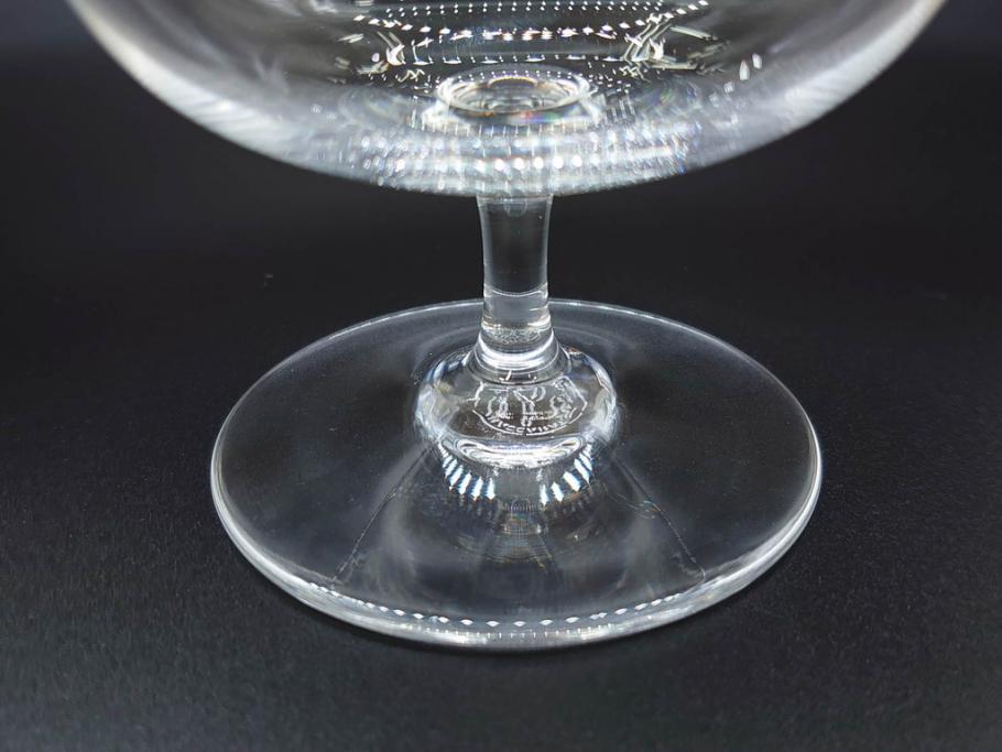 フランス　Baccarat　バカラ　ナポレオン　金彩　ブランデー　コニャック　シンプルながらも上品な雰囲気溢れるグラス2客セット(王冠、ワイン、冷酒、梅酒、フルレッドクリスタルガラス)(R-071818)