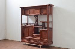 中古　美品　松本民芸家具　直線的なデザインがシックな印象を醸し出すD型和タンス(箪笥、チェスト、衣装タンス)(定価約67万円)(R-055196)