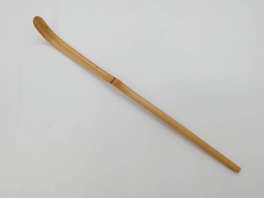 利休　泪写　花押　上品な和の雰囲気溢れる茶杓(竹、筒付き、茶道具、共箱付き、外箱付き)(R-072280)