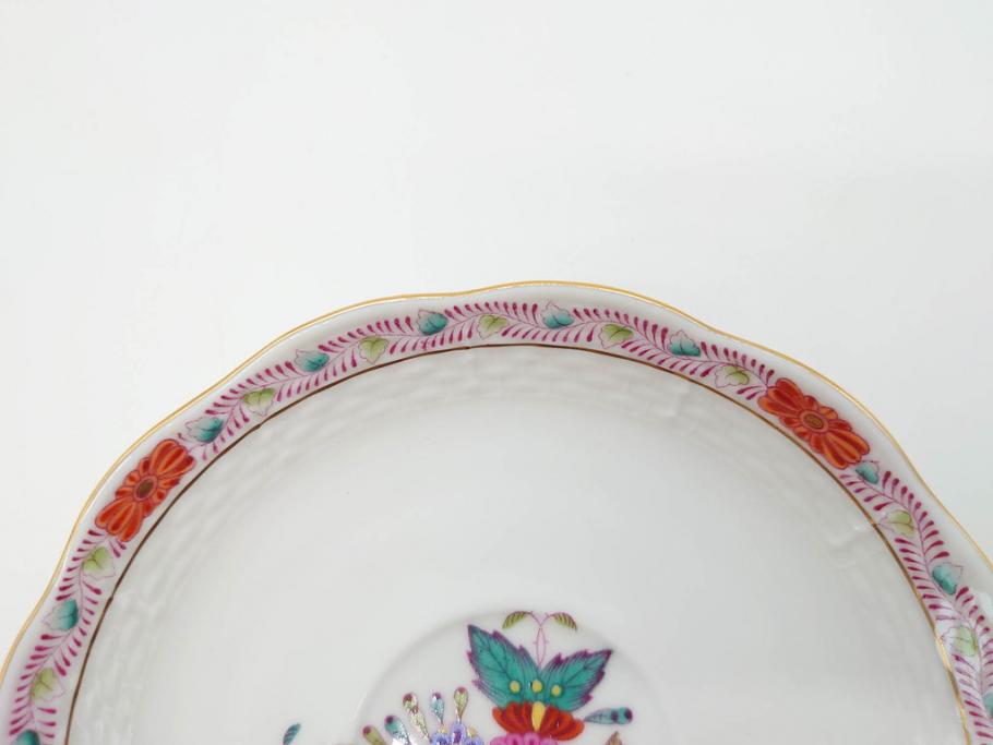 ヘレンド　ハンガリー　HEREND HVNGARY　アポニー・フラワー　華やかな花たちが食卓に彩を与えるティーカップ&ソーサー2客セット(HUNGARY、洋食器、C&S)(R-072282)