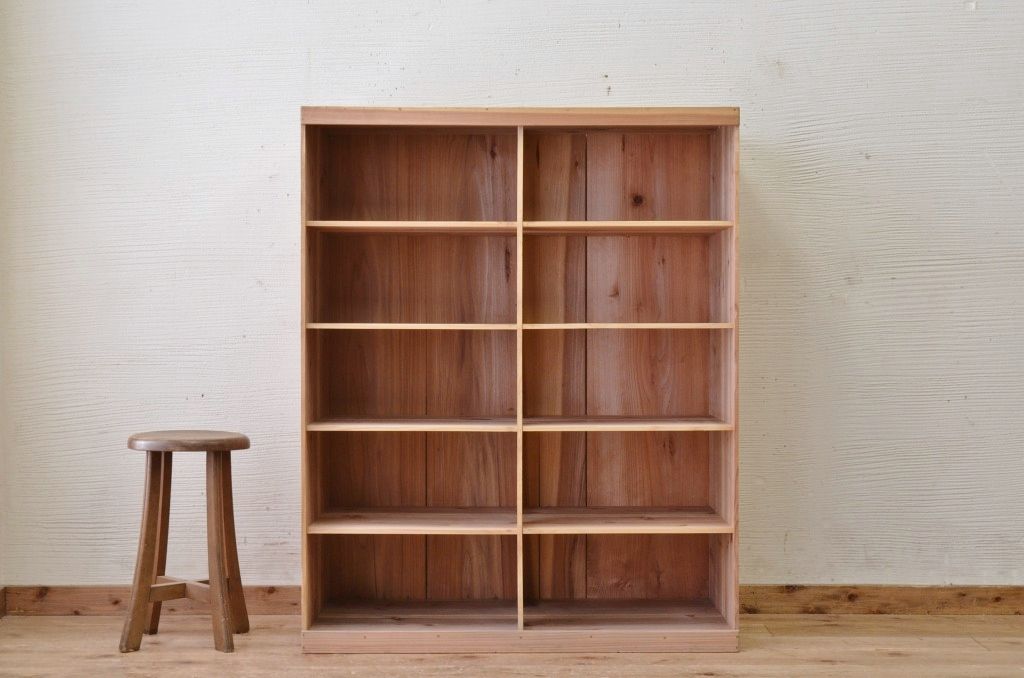 アンティーク家具　古い木味のアンティーク飾り棚(収納棚、飾り棚)1