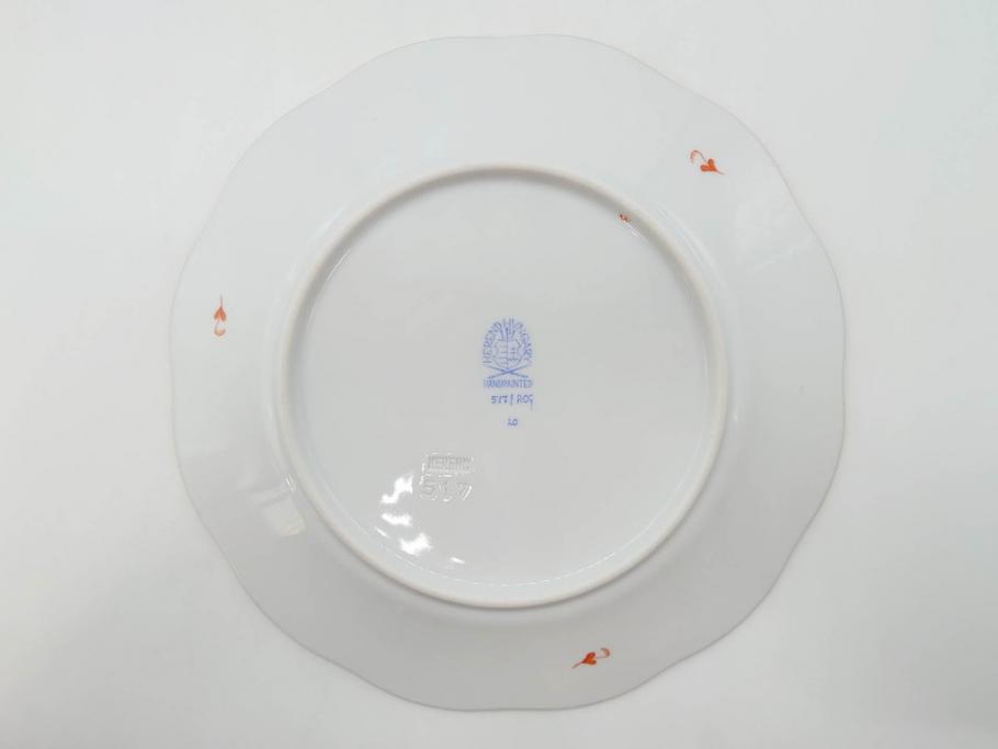 ヘレンド　ハンガリー　HEREND HVNGARY　アポニー・オレンジ　洗練されたデザインが食卓に華やぎをもたらすプレート6枚セット(HUNGARY、洋食器、皿)(R-072287)