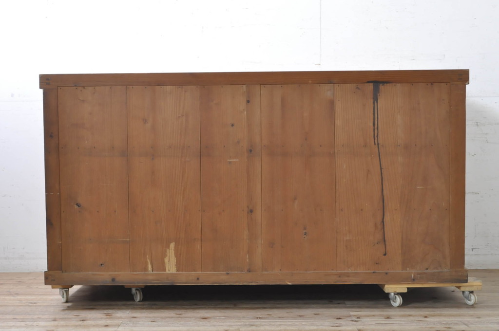 アンティーク家具　和製アンティーク　前面ヒノキ材　六尺　重ね収納箪笥サイドボード(夜具箪笥、テレビ台、和タンス、水屋箪笥)(R-036626)