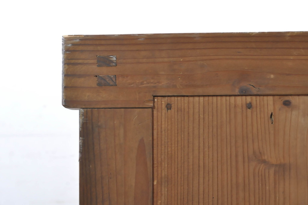 アンティーク家具　和製アンティーク　前面ヒノキ材　六尺　重ね収納箪笥サイドボード(夜具箪笥、テレビ台、和タンス、水屋箪笥)(R-036626)