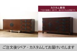 中古　イギリス高級家具　THEODORE ALEXANDER(セオドア・アレキサンダー)　クラシカルなデザインと落ち着きのある佇まいが魅力のサイドキャビネット(サイドボード、収納棚、戸棚、英国)(定価約80万円)(R-074858)