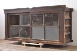 和製アンティーク　リメイク家具　前板欅材　漆塗り　渋くて品のある時代箪笥ローボード(テレビボード、引き出し)(1)