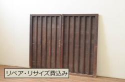 アンティーク建具　昭和初期　和の風情漂う素朴で味わい深い杉材製のドア(扉、建具)(R-048221)