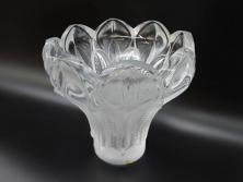 フランス　LALIQUE(ラリック)　クリスタルガラス　花のようなデザインが美しいフラワーベース(花瓶、花入、花器)(R-072307)