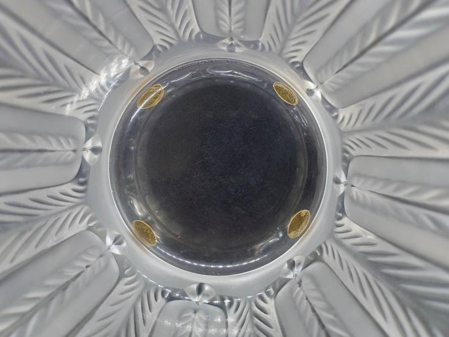 フランス　LALIQUE(ラリック)　クリスタルガラス　花のようなデザインが美しいフラワーベース(花瓶、花入、花器)(R-072307)