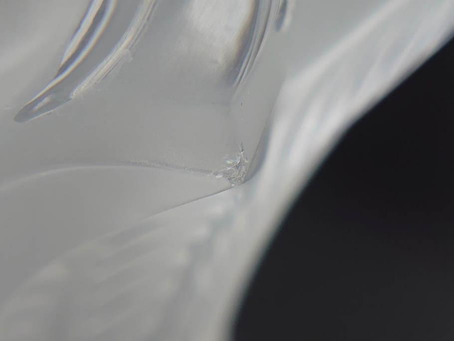 フランス　LALIQUE(ラリック)　クリスタルガラス　花のようなデザインが美しいフラワーベース(花瓶、花入、花器)(R-072307)